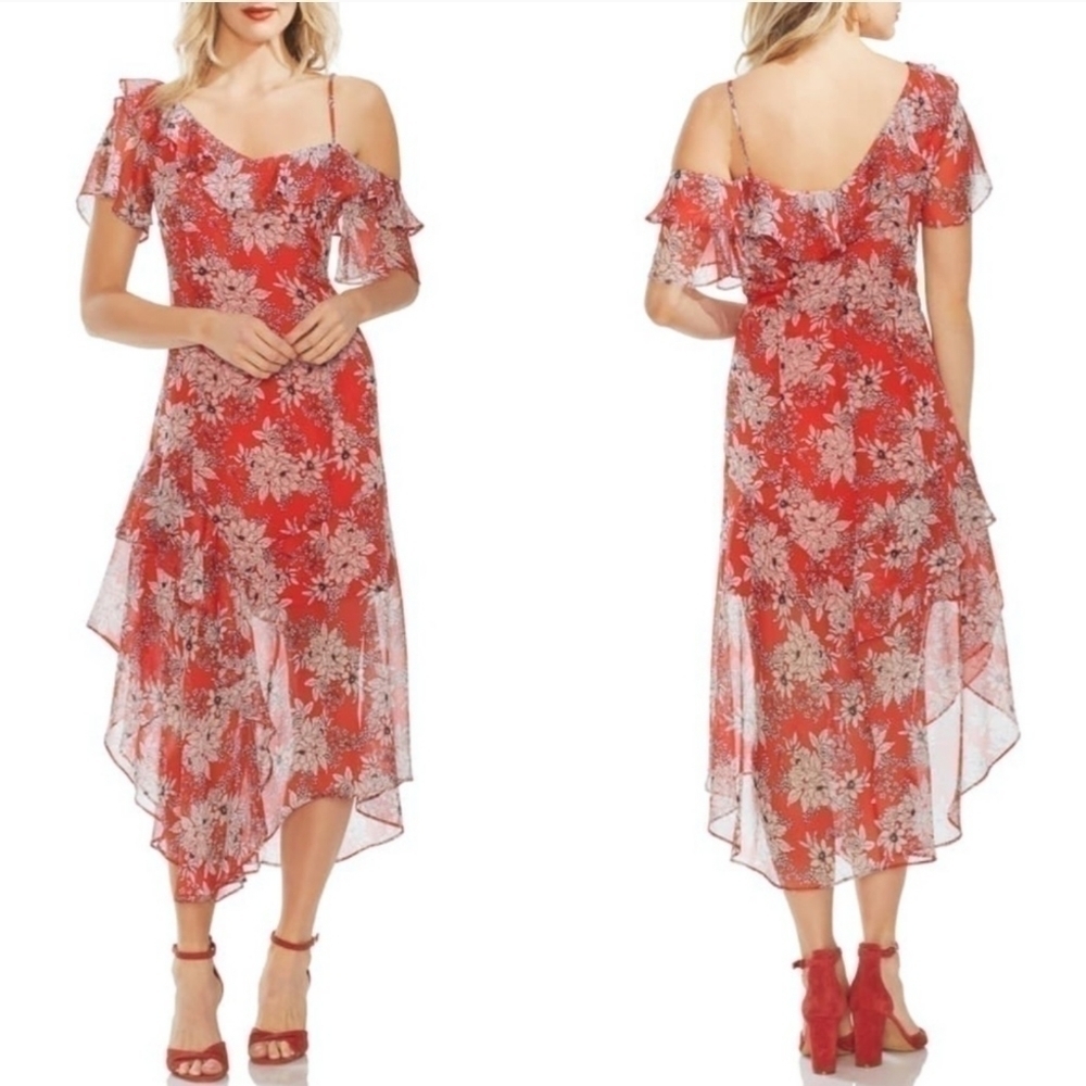 Vince Camuto Boudoir Botanical Ruffle Dress